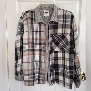 Aerie Flannel Pajama Shirt Womens XL Multicolor Casual Comfy Retro 90s Y2K